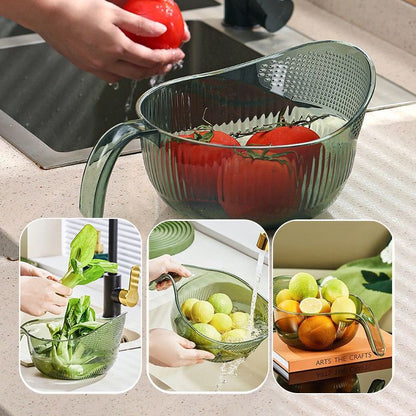 🍚  Multipurpose Rice Washing Bowl Strainer with Handle