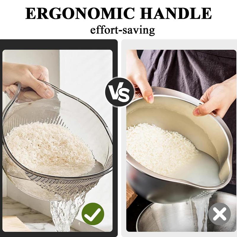 🍚  Multipurpose Rice Washing Bowl Strainer with Handle