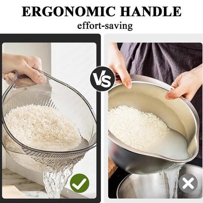 🍚  Multipurpose Rice Washing Bowl Strainer with Handle