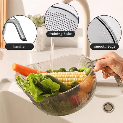 🍚  Multipurpose Rice Washing Bowl Strainer with Handle