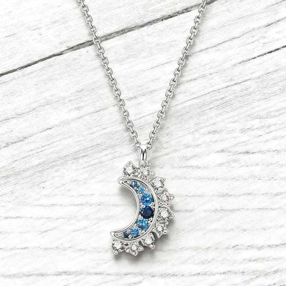 📢📢40% OFF !! ⏰Sun and Moon Pendant Necklace with Rhinestones