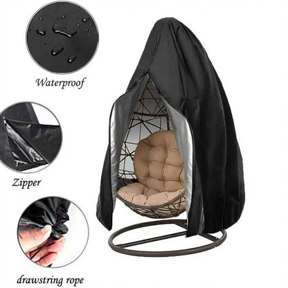 ⏰🔥New Arrival🪑 Heavy-Duty Waterproof Hanging Egg Chair Cover – UV Resistant, Durable Oxford Cloth & Easy Zipper Installation ☀️✨