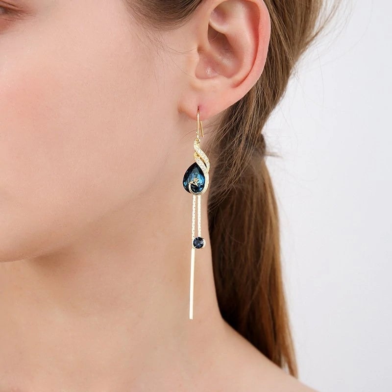 🦚 Phoenix Earrings – Peacock Design, CZ Gems, Lightweight, Gift 🎁