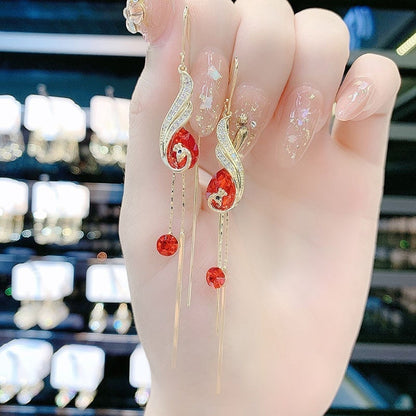 🦚 Phoenix Earrings – Peacock Design, CZ Gems, Lightweight, Gift 🎁