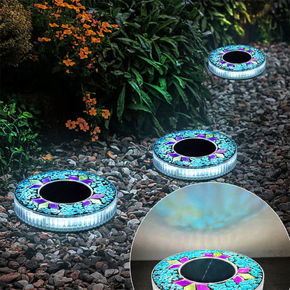 Solar Outdoor Mosaic Disk Lights