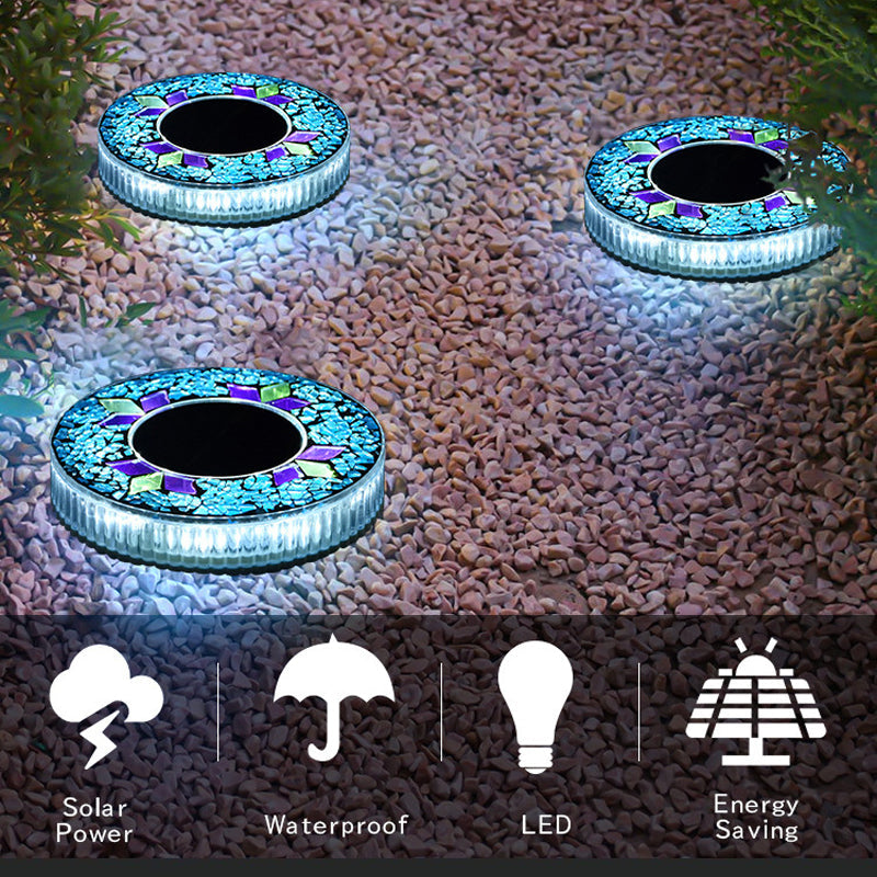 Solar Outdoor Mosaic Disk Lights