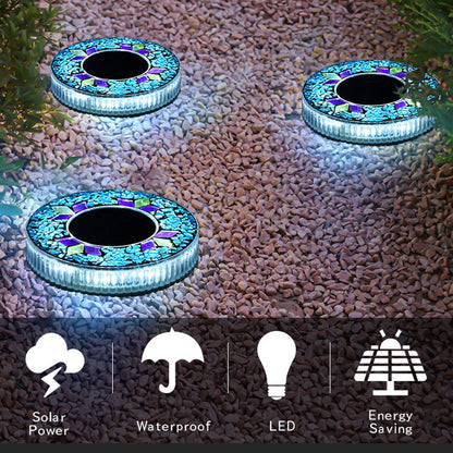 Solar Outdoor Mosaic Disk Lights