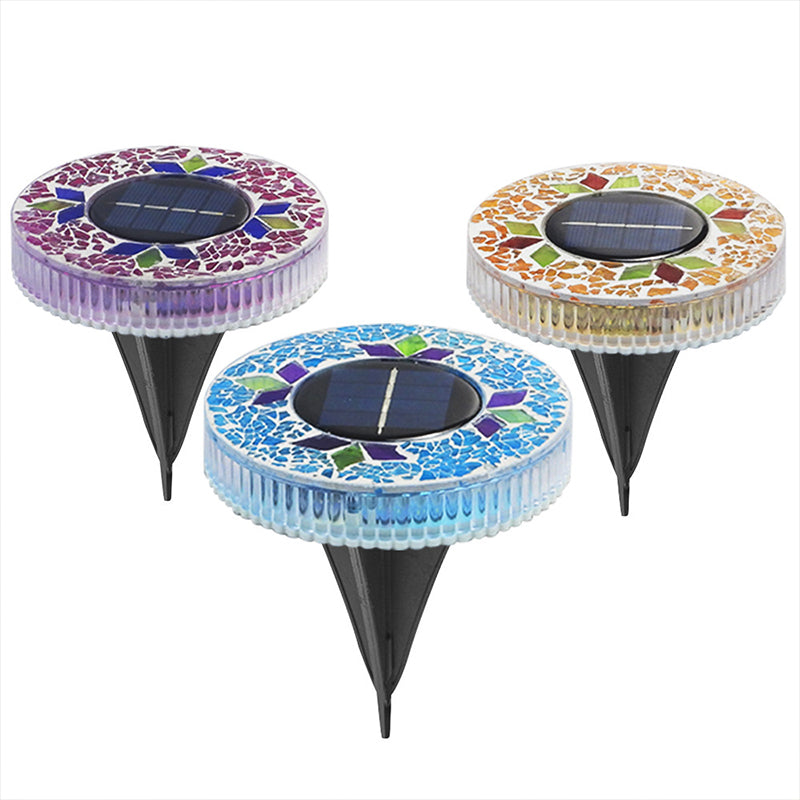 Solar Outdoor Mosaic Disk Lights