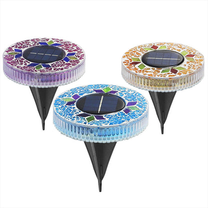 Solar Outdoor Mosaic Disk Lights