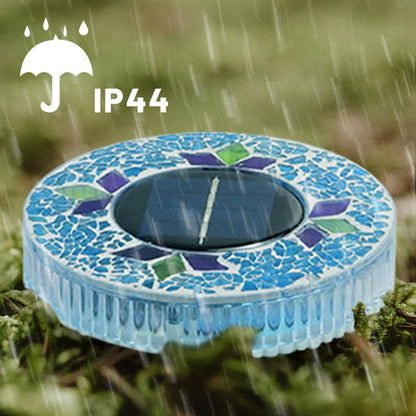 Solar Outdoor Mosaic Disk Lights