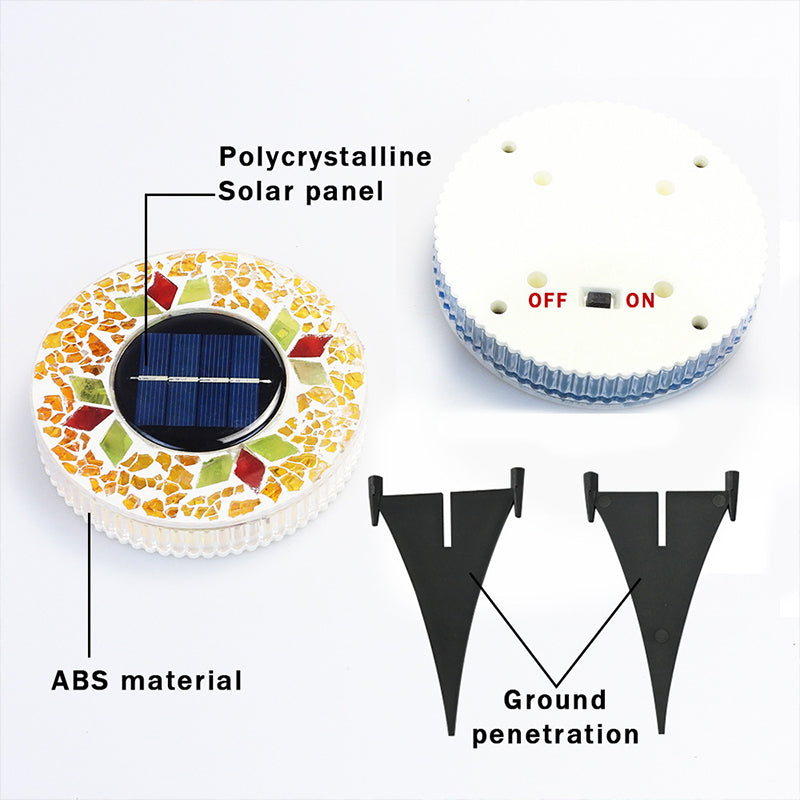 Solar Outdoor Mosaic Disk Lights