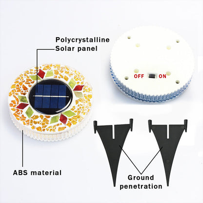 Solar Outdoor Mosaic Disk Lights
