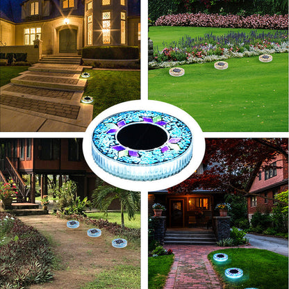 Solar Outdoor Mosaic Disk Lights