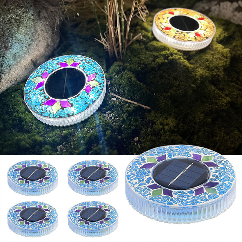 Solar Outdoor Mosaic Disk Lights