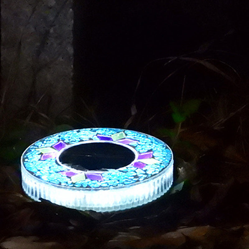 Solar Outdoor Mosaic Disk Lights