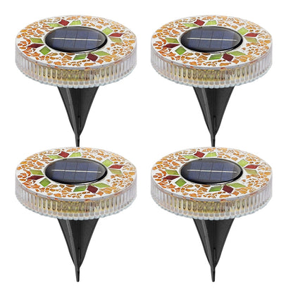 Solar Outdoor Mosaic Disk Lights