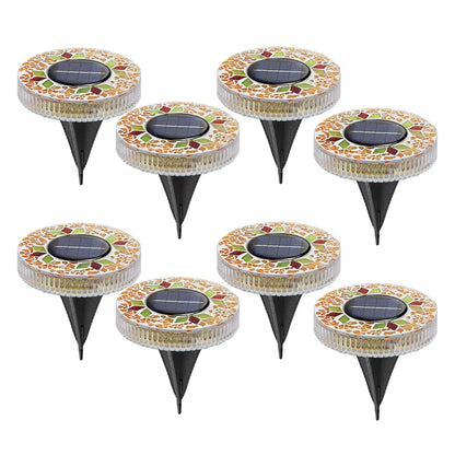Solar Outdoor Mosaic Disk Lights