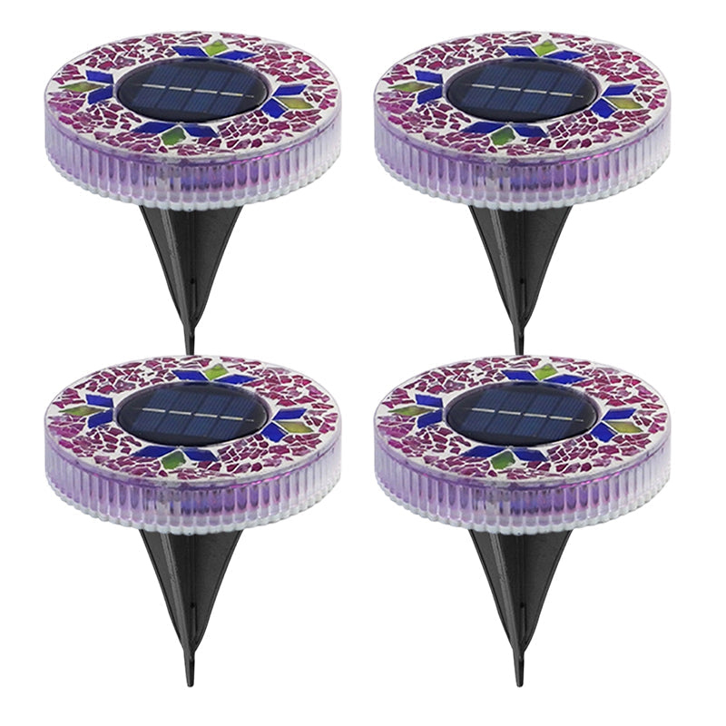 Solar Outdoor Mosaic Disk Lights