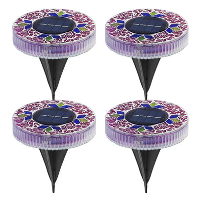 Solar Outdoor Mosaic Disk Lights