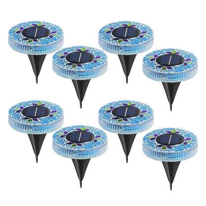 Solar Outdoor Mosaic Disk Lights