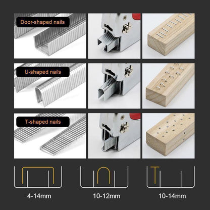 📢📢40% OFF !! ⏰3 In 1 Staple Nail Tool ✅ Adjustable Power & 600 Nails Included | Fast DIY Woodworking Fixes 🔥