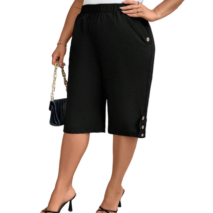 ✨ Women's Elastic Waist Capri Pants – Comfort Fit, Casual, Easy Pull-On 🌿