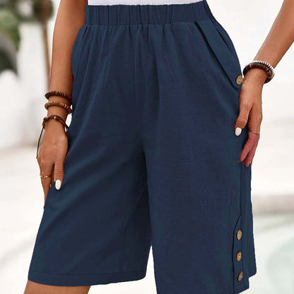 ✨ Women's Elastic Waist Capri Pants – Comfort Fit, Casual, Easy Pull-On 🌿