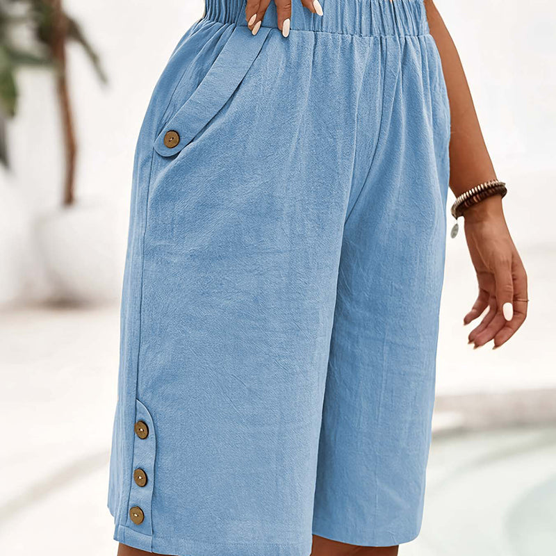 ✨ Women's Elastic Waist Capri Pants – Comfort Fit, Casual, Easy Pull-On 🌿