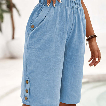 ✨ Women's Elastic Waist Capri Pants – Comfort Fit, Casual, Easy Pull-On 🌿
