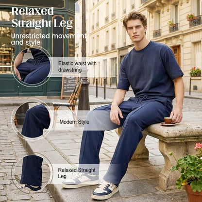 💥Men's Elastic Waist Drawstring Straight Leg Pants