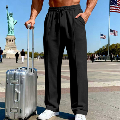 💥Men's Elastic Waist Drawstring Straight Leg Pants