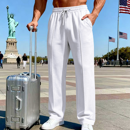 💥Men's Elastic Waist Drawstring Straight Leg Pants