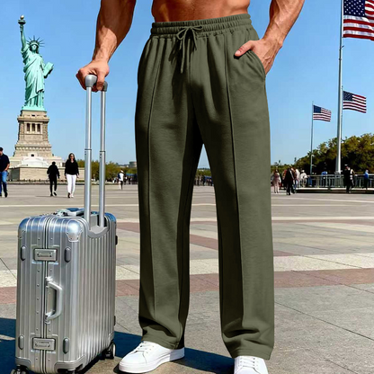 💥Men's Elastic Waist Drawstring Straight Leg Pants