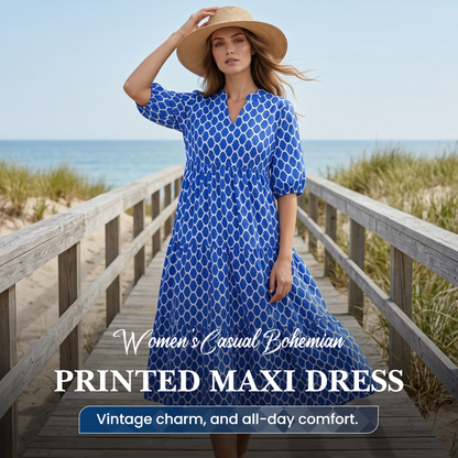 📢📢30% OFF !! ⏰Women's Casual Bohemian Printed Maxi Dress