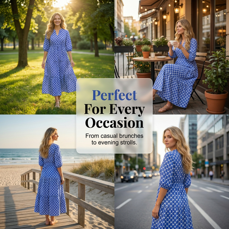 📢📢30% OFF !! ⏰Women's Casual Bohemian Printed Maxi Dress