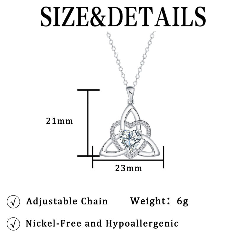 Celtic Knot Heart Pendant Necklace💎📿