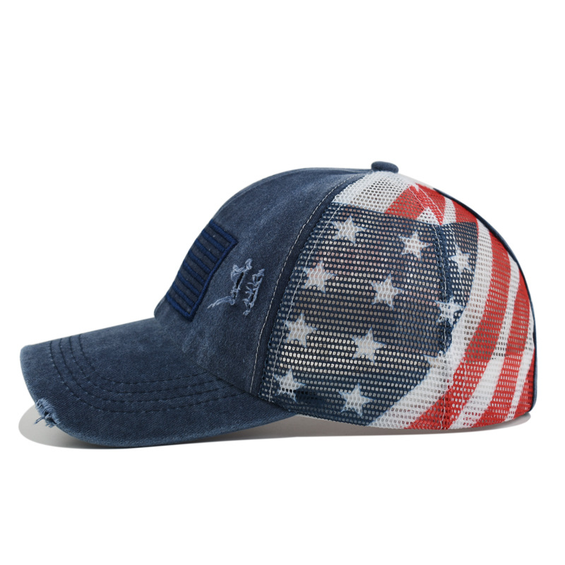 ⏰Distressed American Flag Mesh Baseball Cap
