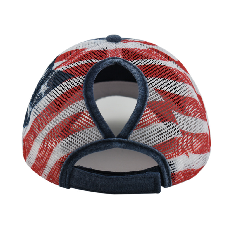 ⏰Distressed American Flag Mesh Baseball Cap