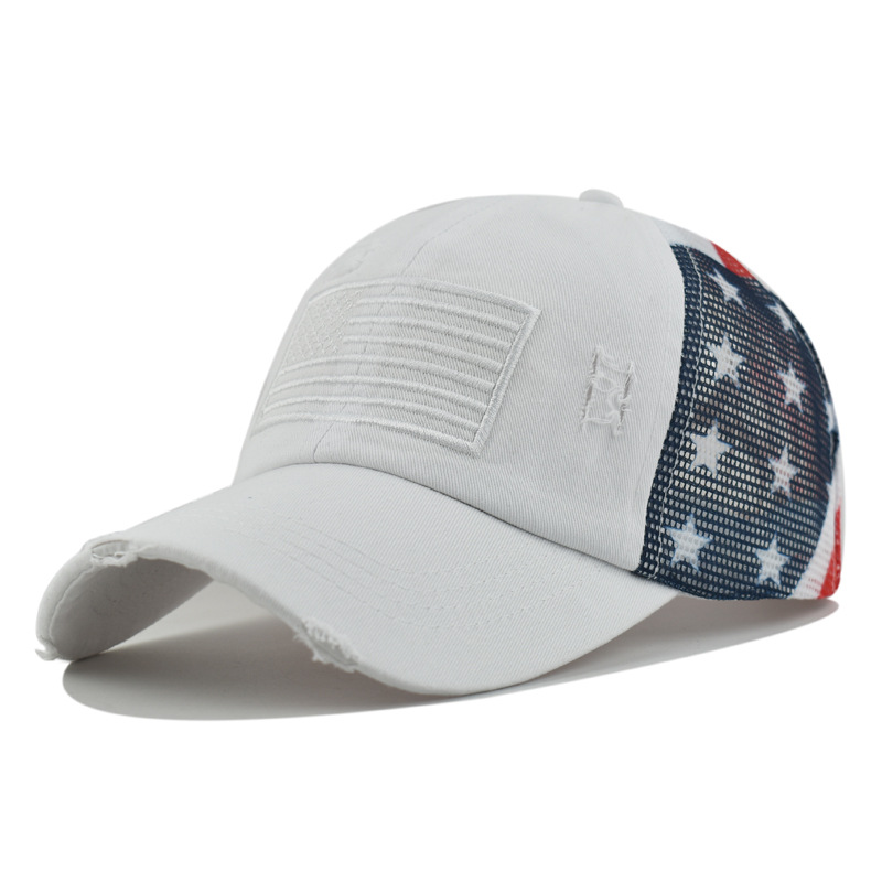 ⏰Distressed American Flag Mesh Baseball Cap