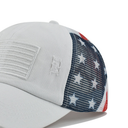 ⏰Distressed American Flag Mesh Baseball Cap