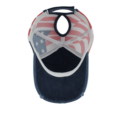 ⏰Distressed American Flag Mesh Baseball Cap
