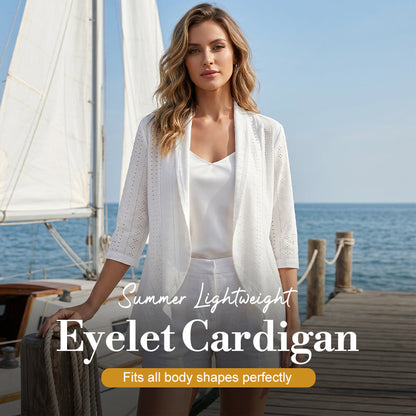 Women's Summer Lightweight Eyelet Cardigan – Breathable, Open, Stylish Cover-Up 🌊