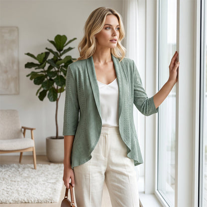 Women's Summer Lightweight Eyelet Cardigan – Breathable, Open, Stylish Cover-Up 🌊