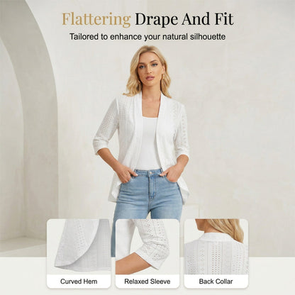 Women's Summer Lightweight Eyelet Cardigan – Breathable, Open, Stylish Cover-Up 🌊