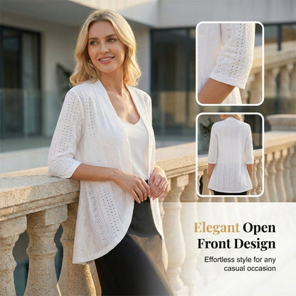 Women's Summer Lightweight Eyelet Cardigan – Breathable, Open, Stylish Cover-Up 🌊