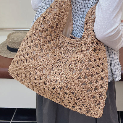 🏝️Artisanal Woven Tote with Inner Lining