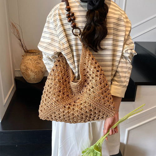 🏝️Artisanal Woven Tote with Inner Lining