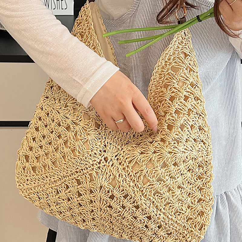 🏝️Artisanal Woven Tote with Inner Lining