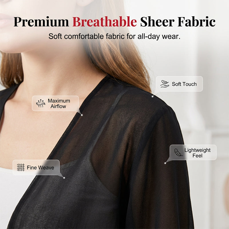 Women's Elegant Chiffon Tie-Front Cropped Top