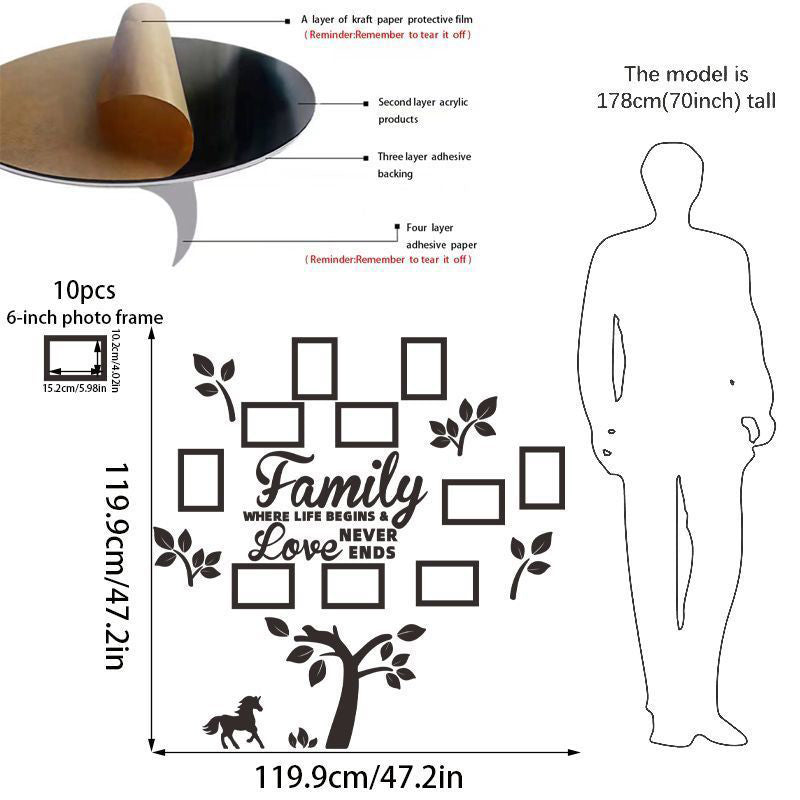 3D Family Tree Photo Frame Wall Sticker🏡🖼️